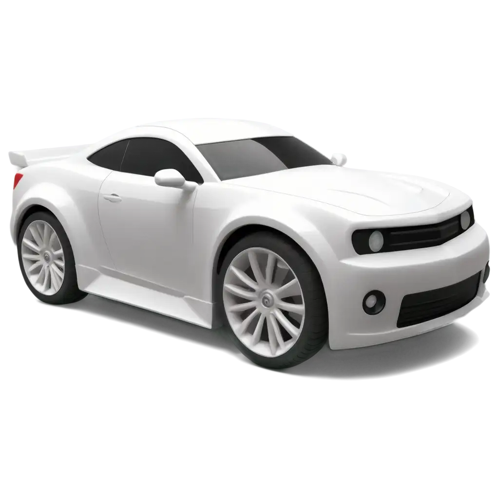 white 3D toy car