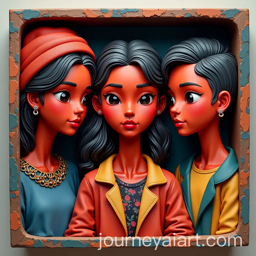 Modern-Friendship-Logo-Featuring-Three-Iconic-Friends-in-Abstract-Style