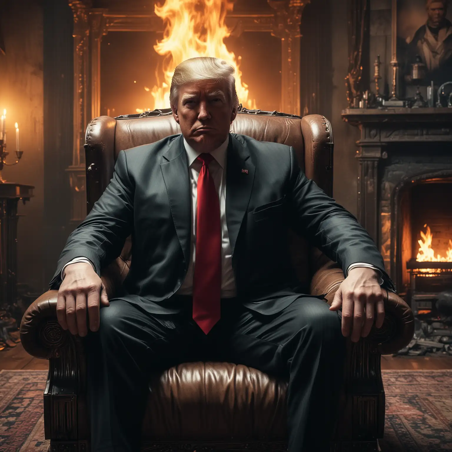 Donald-Trump-in-Cyberpunk-Style-Sitting-in-an-Armchair-by-a-Fireplace