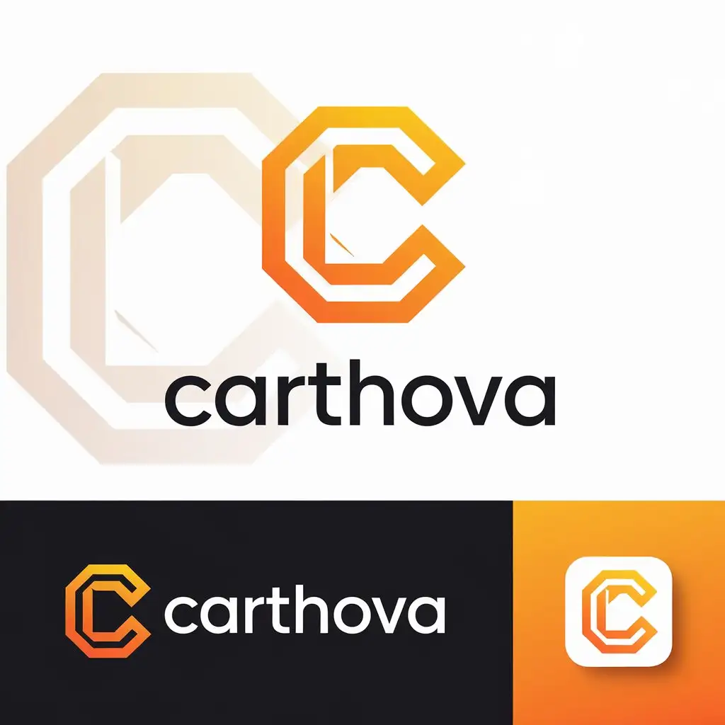 LOGO Design for Carthova Modern Clean with Orange and Black Color Scheme for Ecommerce Platform