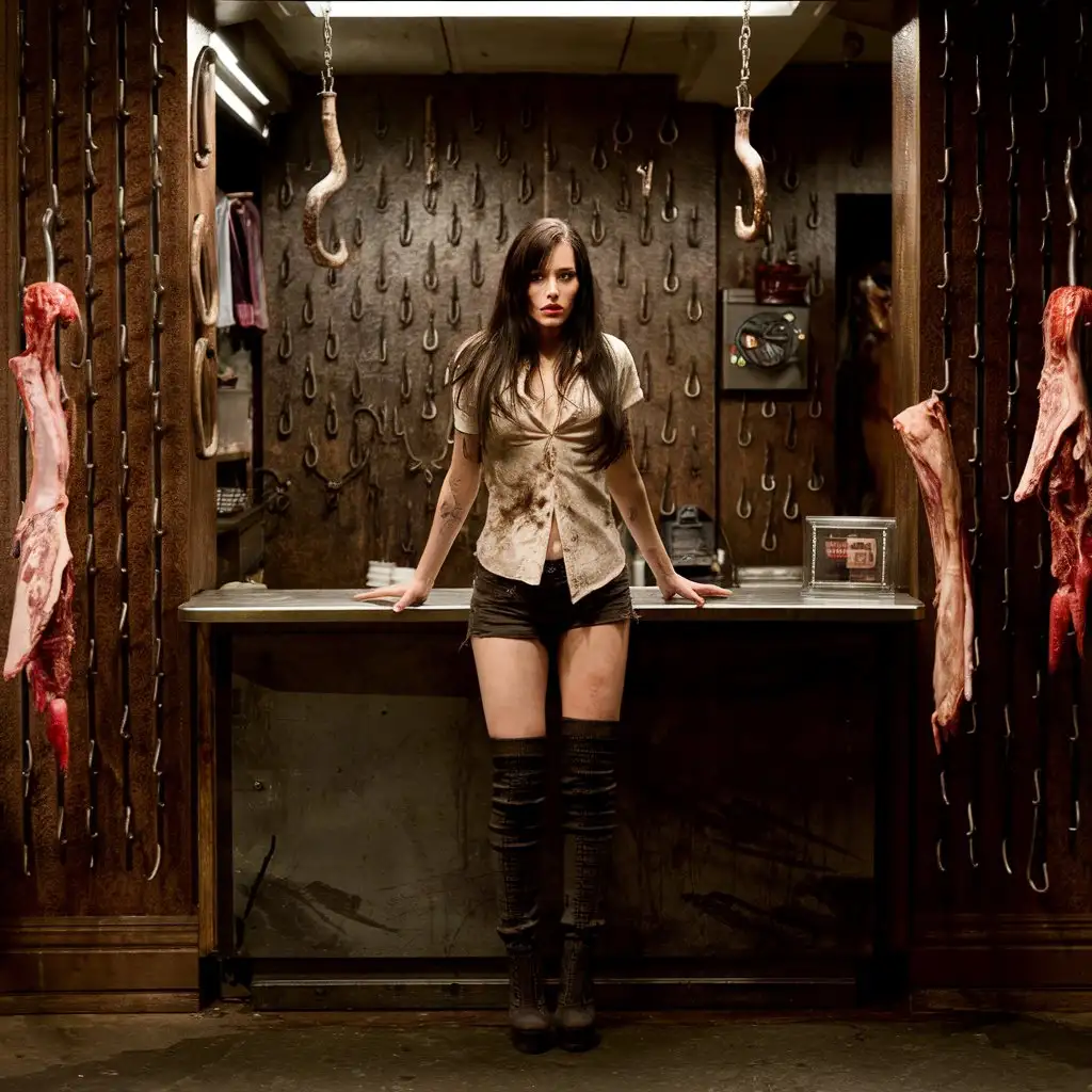 Dark-Fantasy-Slaughterhouse-Scene-with-Beautiful-Woman-in-High-Heels