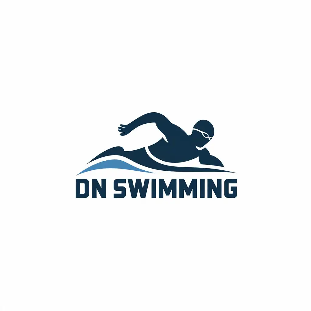 LOGO Design for DN Swimming Athletic Swimmer Symbol with Clear Background for Sports Fitness Industry