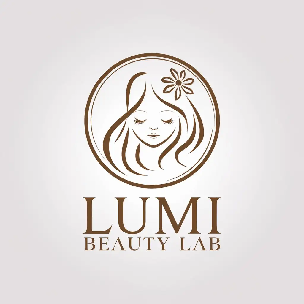 LOGO Design for Lumi Beauty Lab Elegant Girl Symbol with LB Initials for Beauty Spa Industry