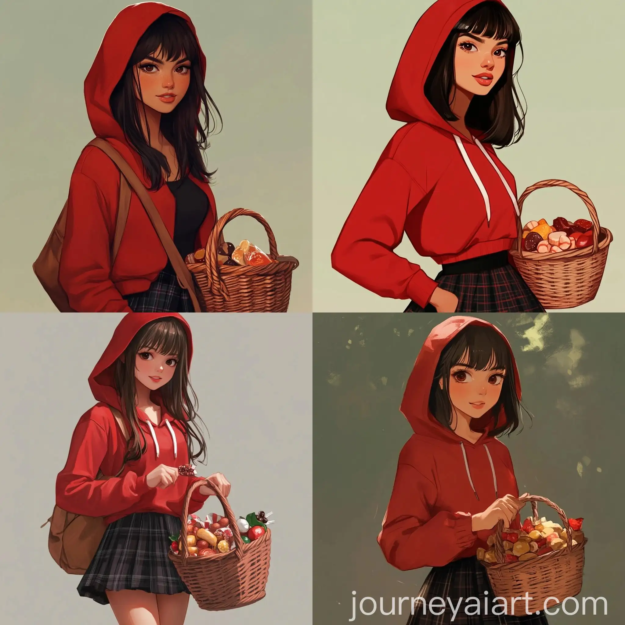 Young-Woman-in-Red-Hoodie-with-Basket-of-Sweets-Little-Red-Riding-Hood-Style