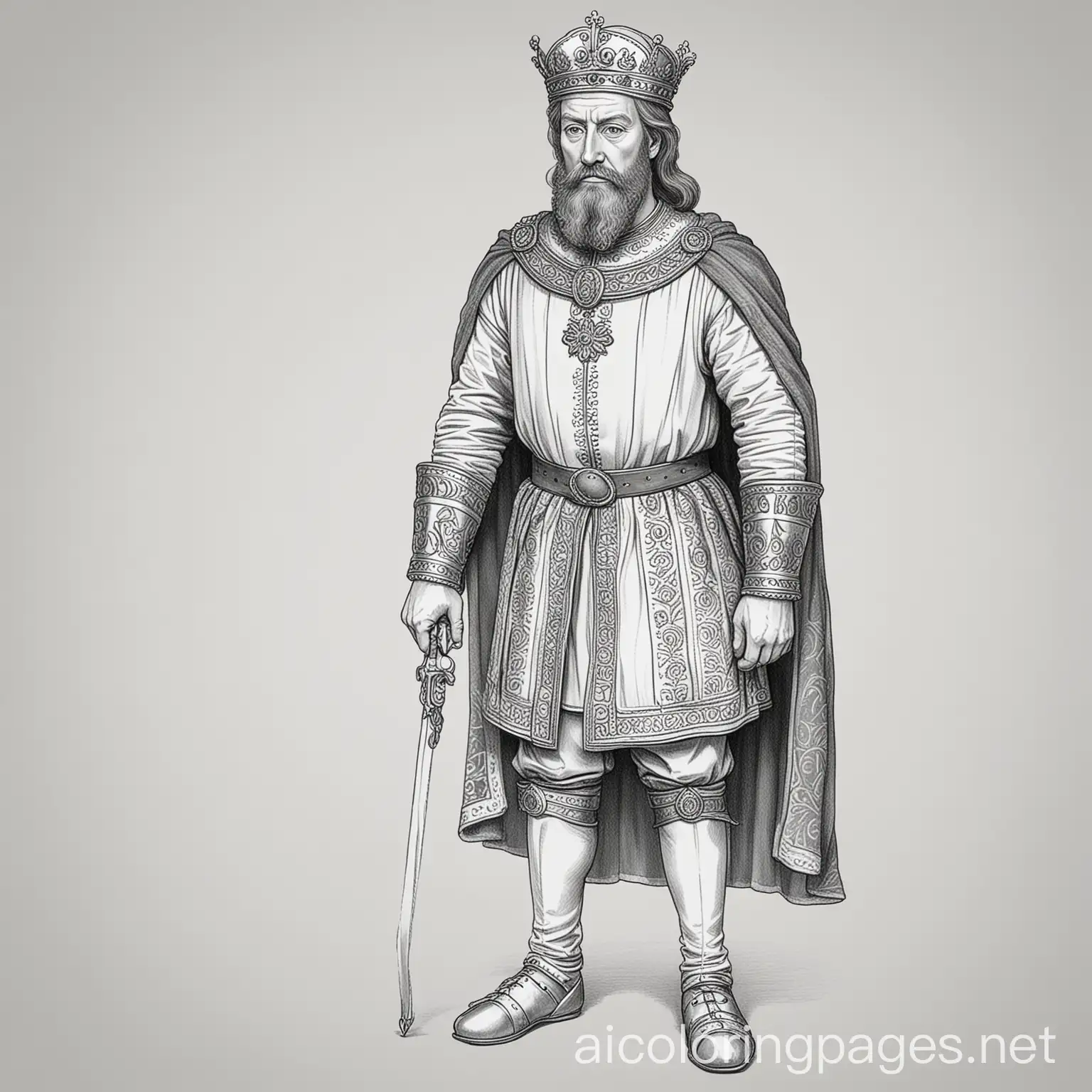 King-Henry-II-of-England-Coloring-Page-Medieval-Attire