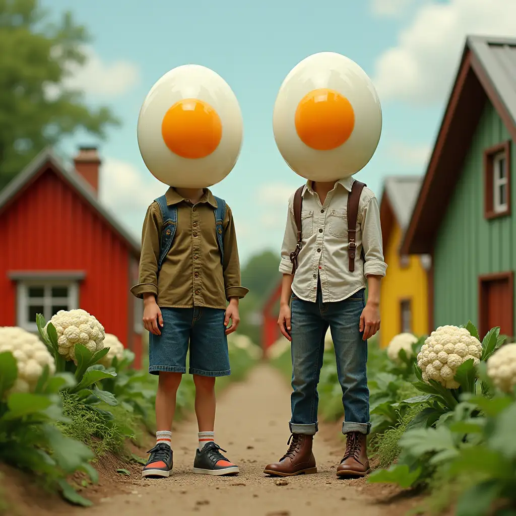 Humans-with-SunnySideUp-Egg-Heads-in-Colorful-Vegetable-Village