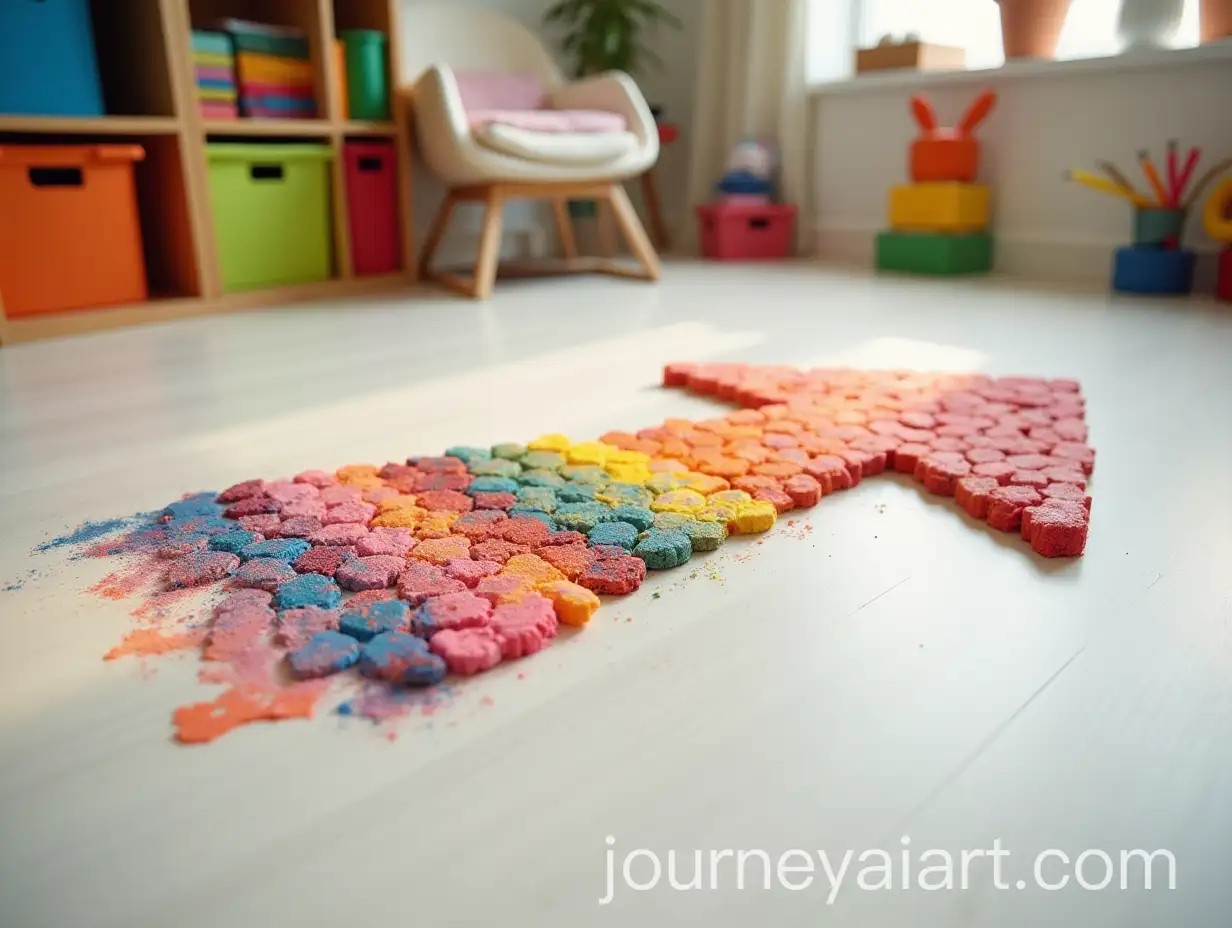 Colorful-Crayon-Arrow-Lying-on-the-Floor-in-a-Kids-Room