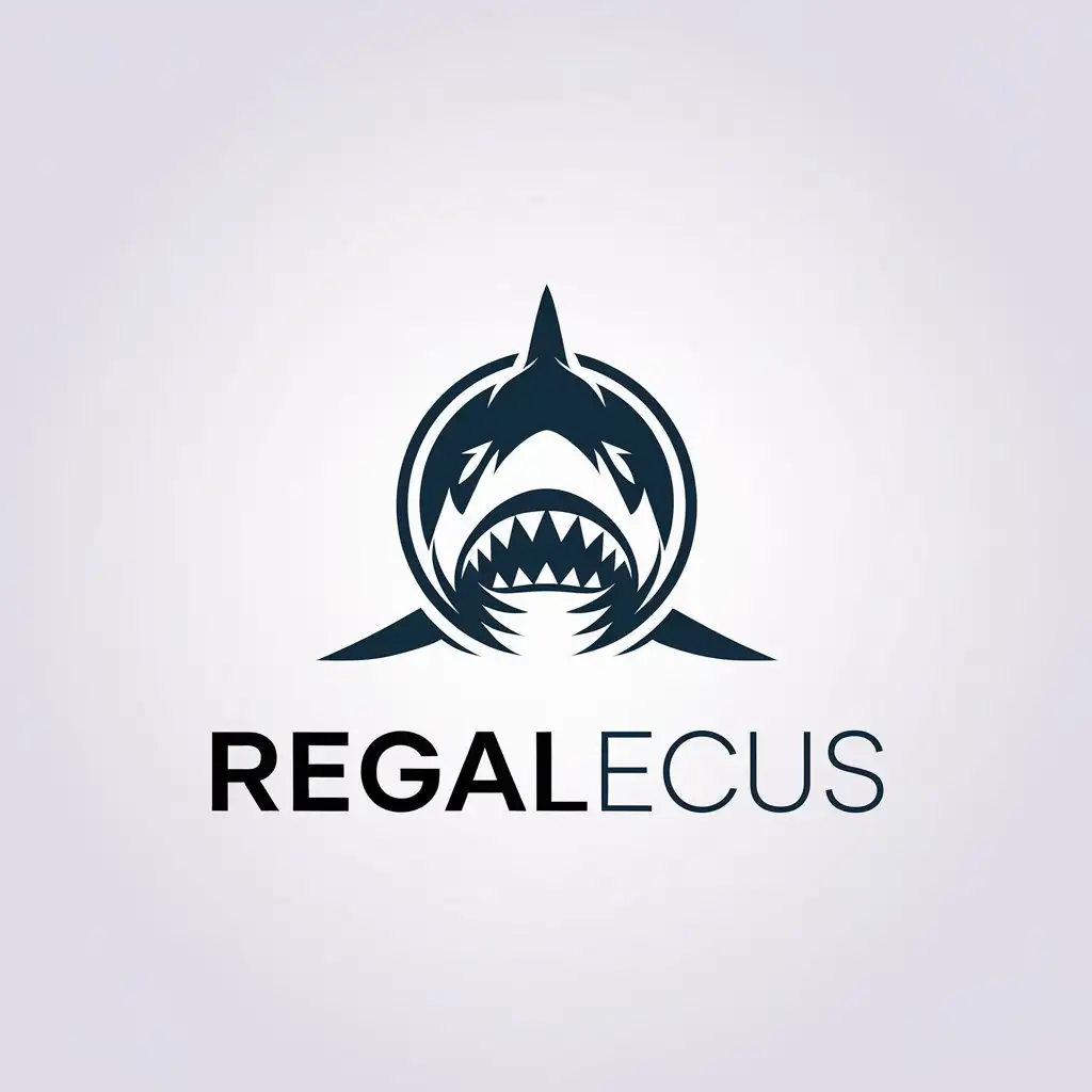 LOGO Design For Regalecus Minimalistic Vector Logo with Underwater Torpedo Shark