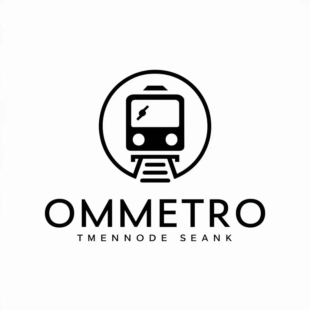 LOGO Design for OMMetro Modern Train Symbol on Clear Background