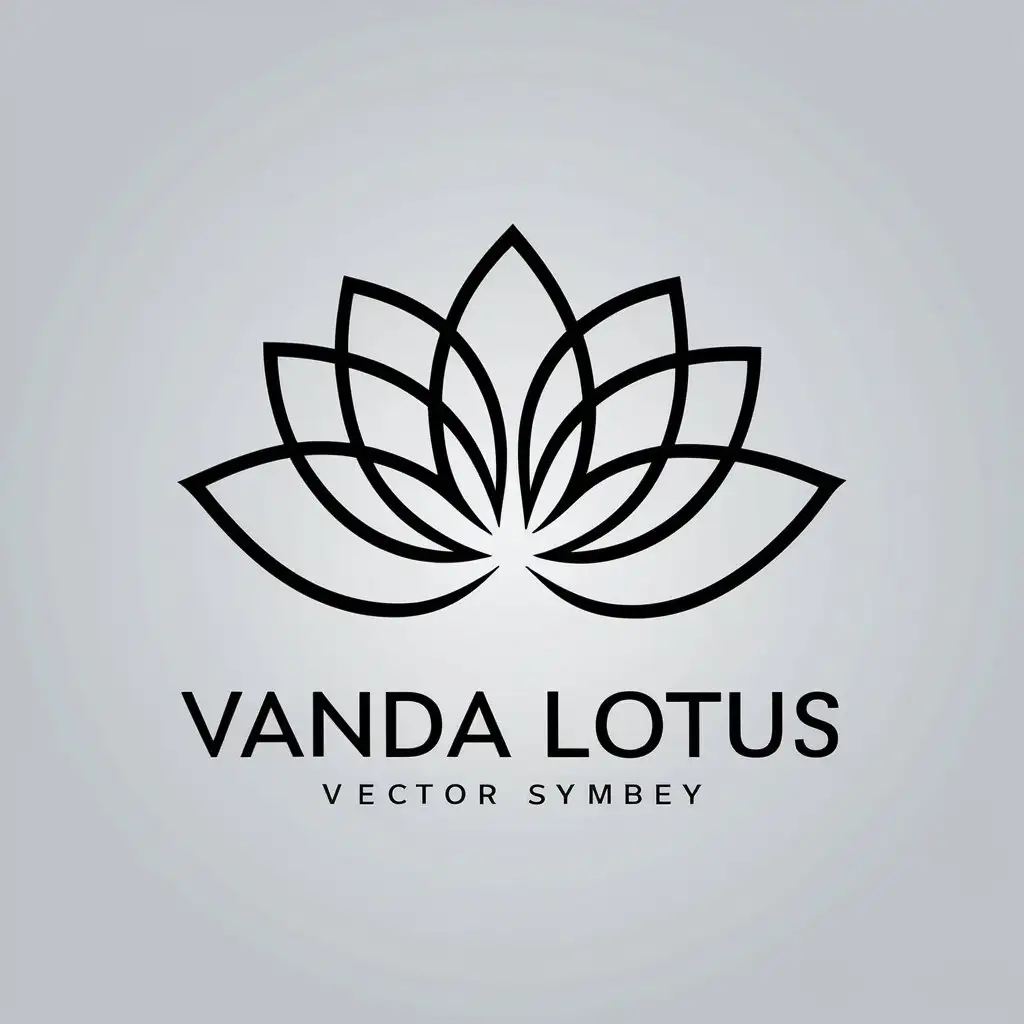 LOGO Design For Vanda Lotus Minimalistic Vector Design with 12 Leaves Persepolis Lotus Flower