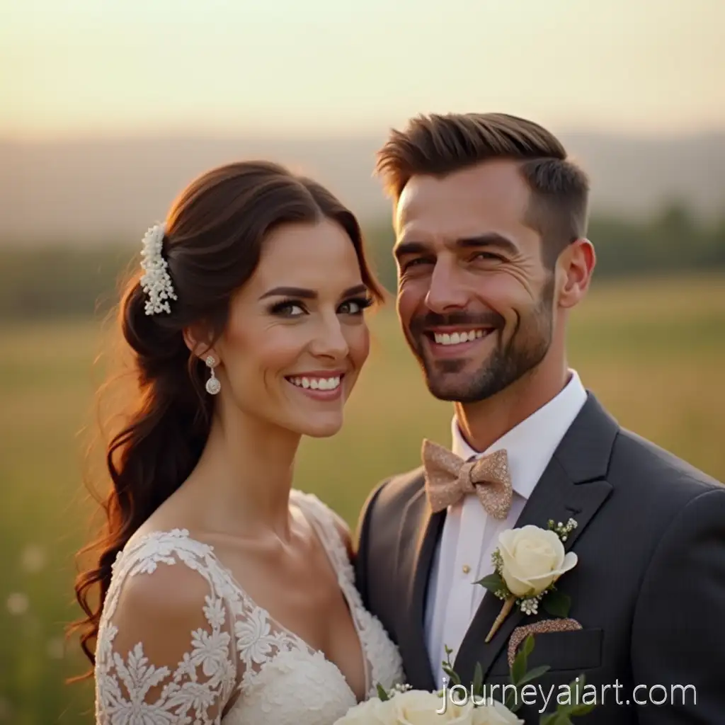 Romantic-Wedding-Scene-with-Smiling-Bride-and-Groom-Outdoors