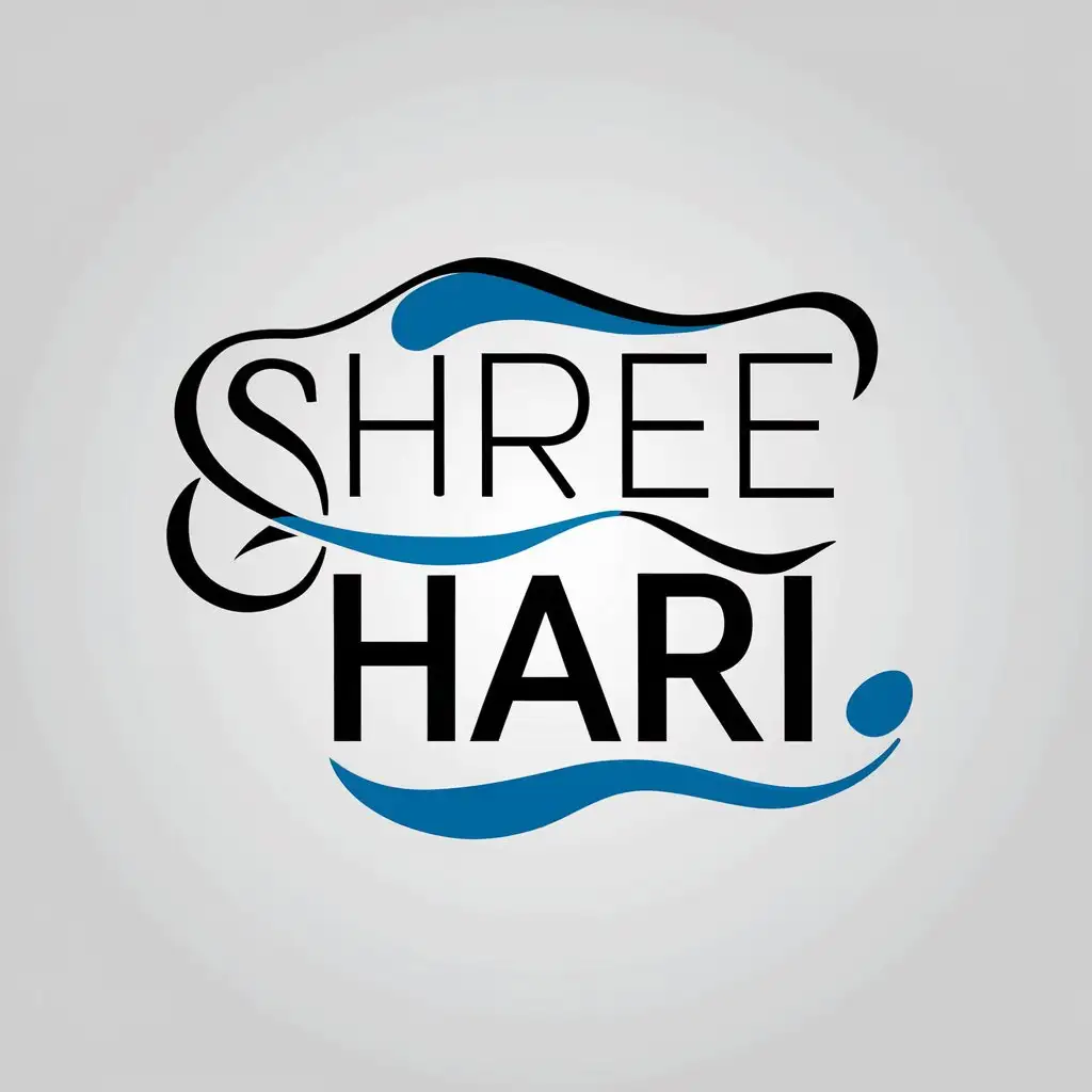 LOGO Design for SHREE HARI Minimalistic WaterBased Ink Symbol for Retail Industry