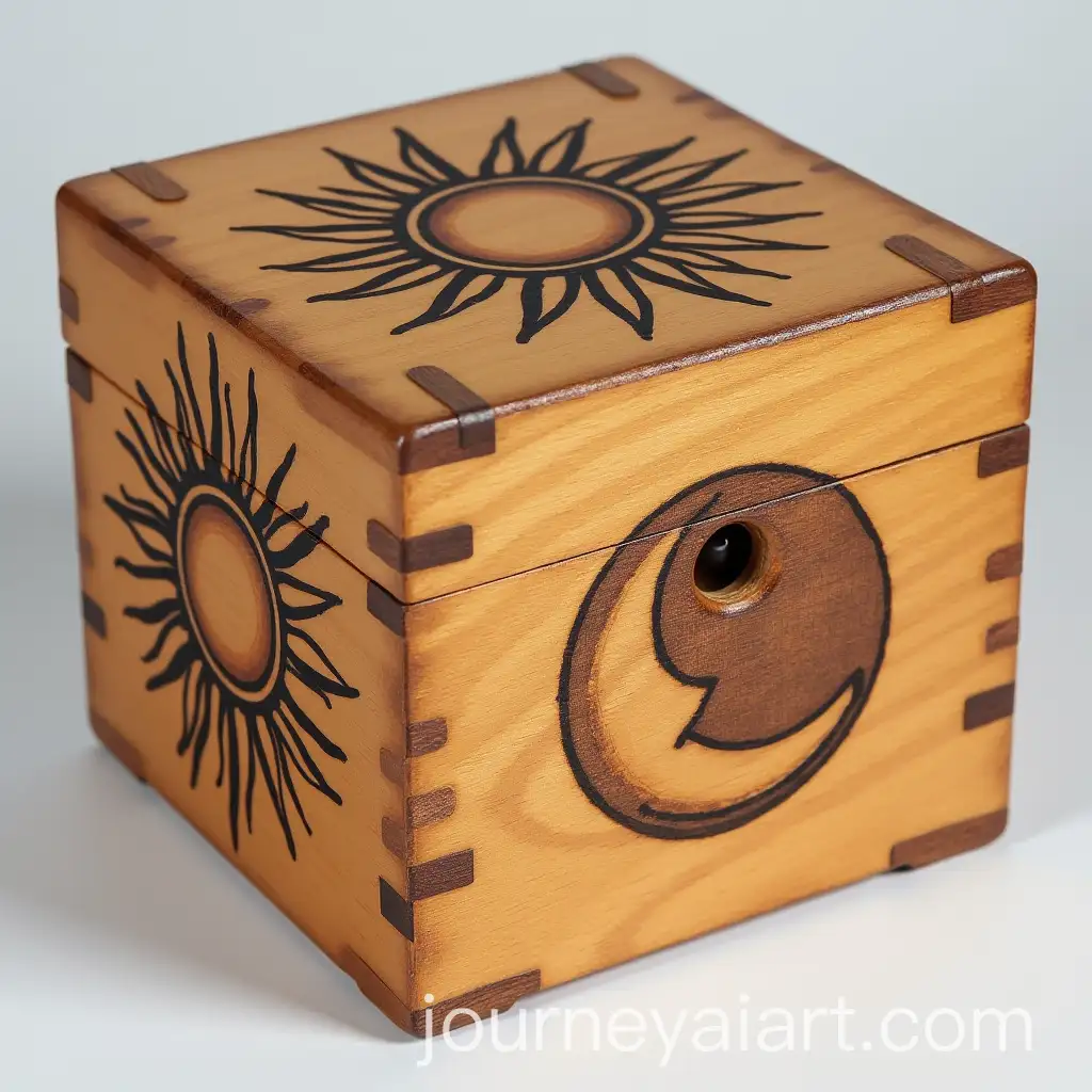 Artistic-Wooden-Box-Featuring-Sun-and-Moon-Illustrations