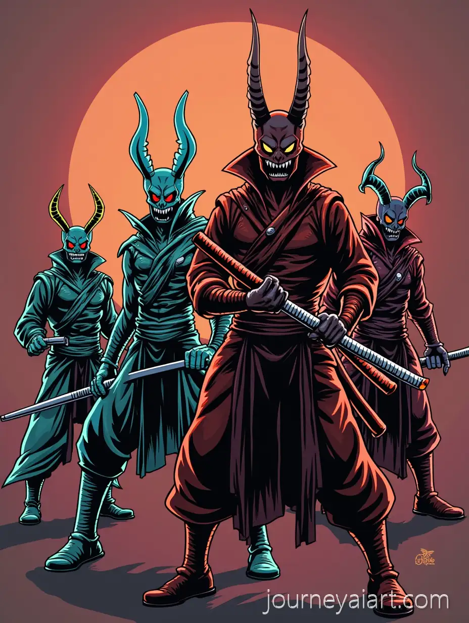 Demon-Slayer-Quartet-Wielding-Katanas-with-Active-Powers-in-Dynamic-Battle-Pose