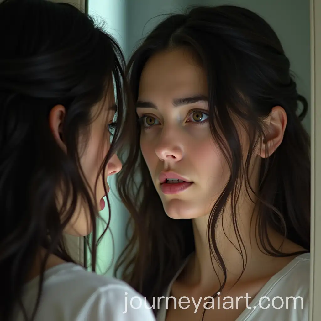 Intense-SelfReflection-with-Dark-Hair-and-GreenBrown-Eyes-in-Southern-France