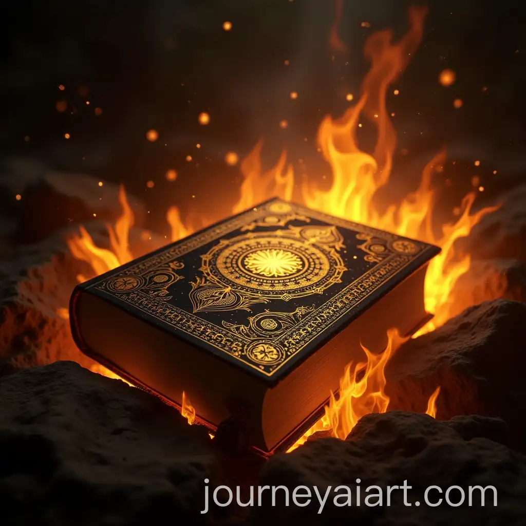Indian-Mythology-Book-Cover-with-Golden-and-Black-Design-Around-Fire