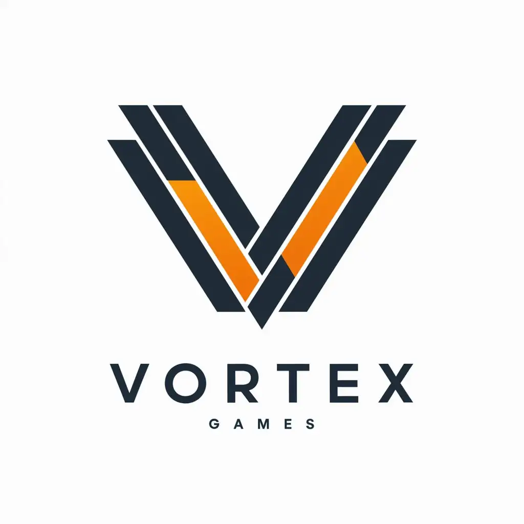 LOGO Design For Vortex Games Modern VShaped Symbol in Vector Art