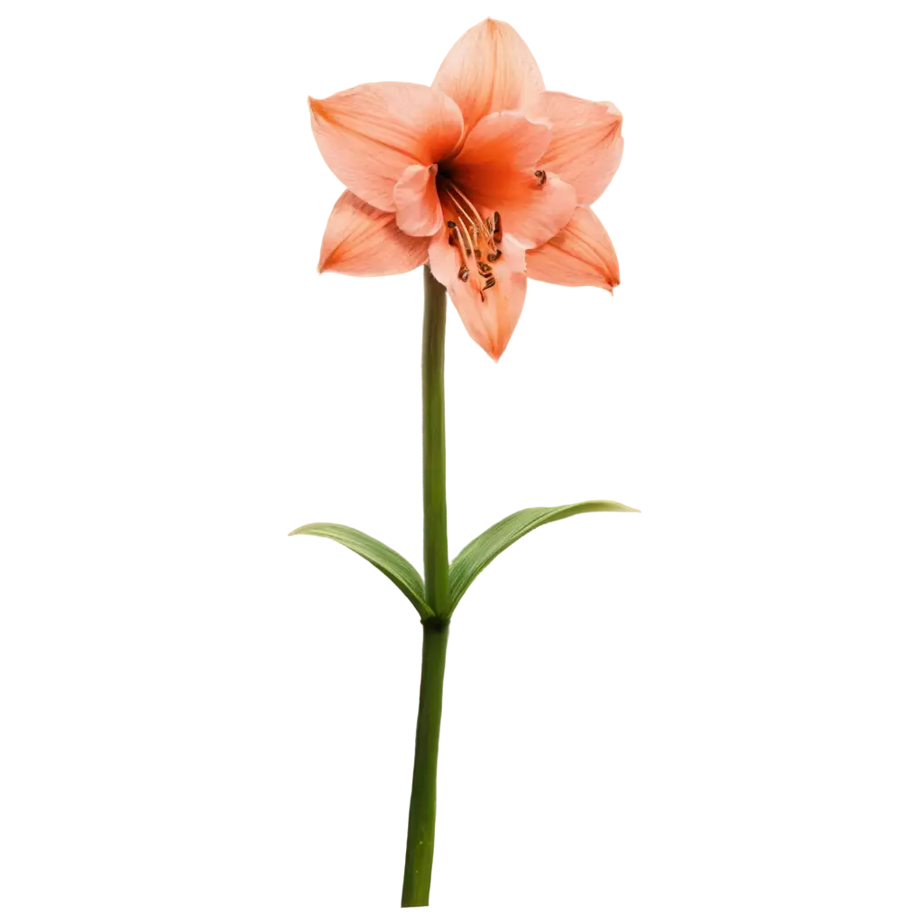 Peach-Colored-Amaryllis-PNG-Image-Realistic-and-Transparent-Background