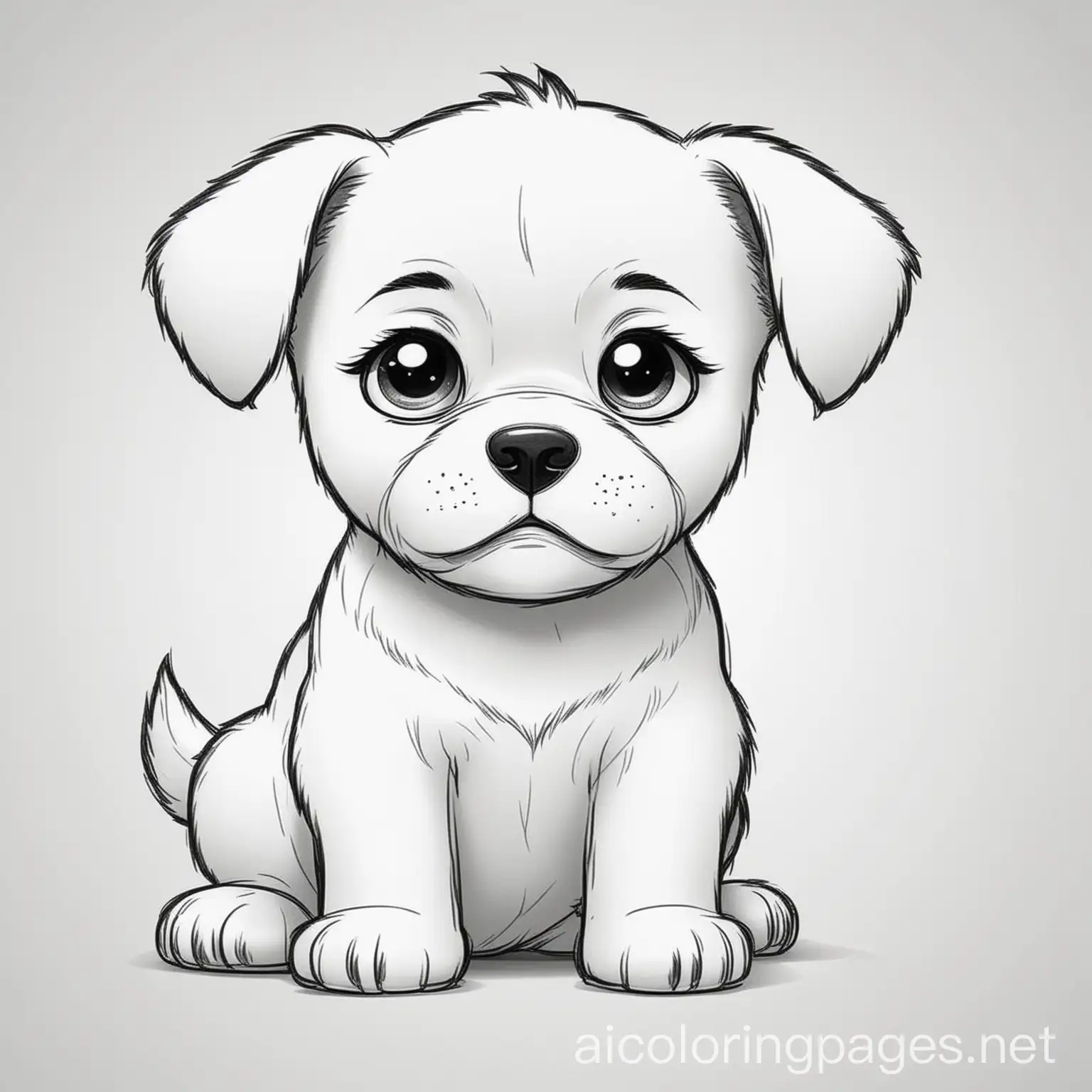 Angry-Puppy-Coloring-Page-for-Kids-Simple-Line-Art-on-White-Background