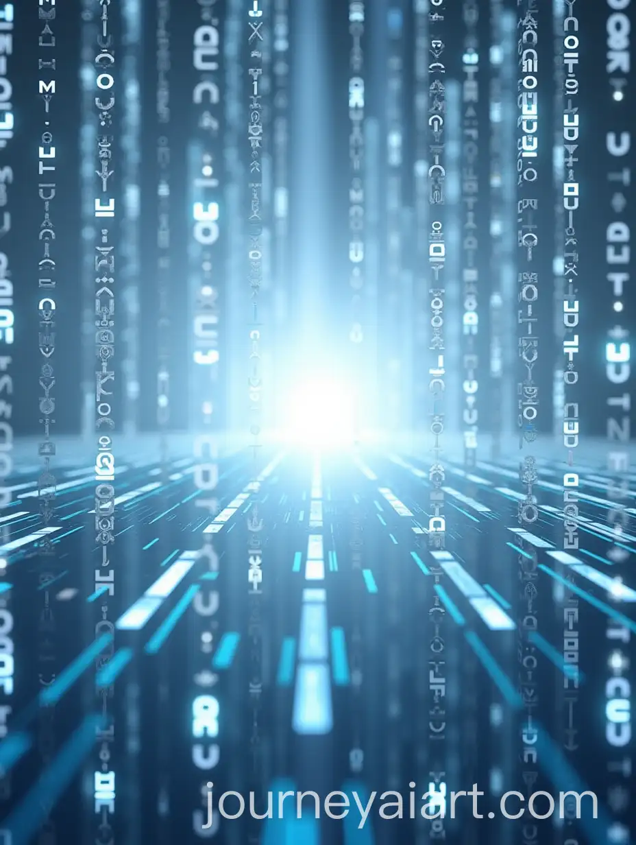 Futuristic-Scene-with-Luminous-Binary-Codes-on-White-Background