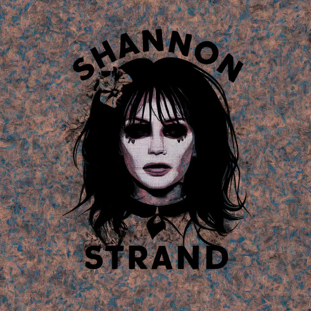 LOGO Design for Shannon Strand Gothic Girl with Black Hair in Spray Paint Mosaic Style