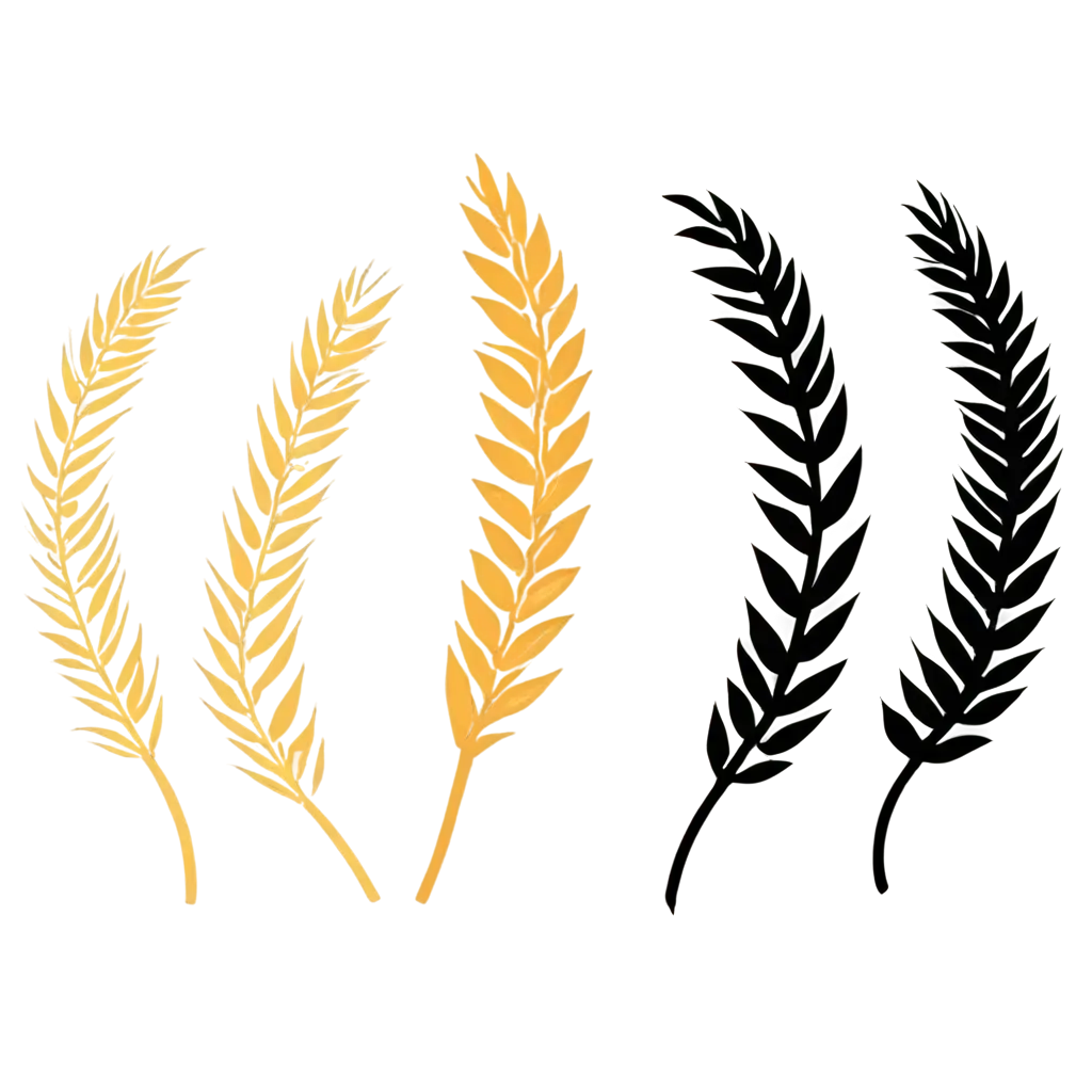 Silhouette-of-Curved-Wheat-Vector-PNG-Enhancing-Online-Presence-with-Artistic-Flourish