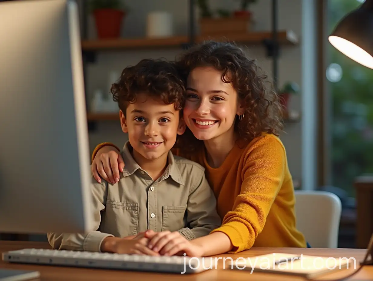 Chlo-and-Little-Buddha-Embracing-While-ECommerce-Shopping-Together