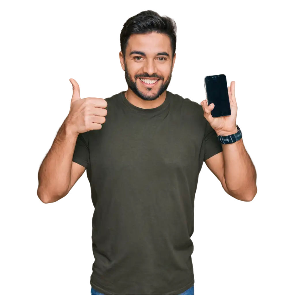 Man-Happy-with-Cell-Phone-in-Hand-PNG-Image-for-HighQuality-Online-Visuals