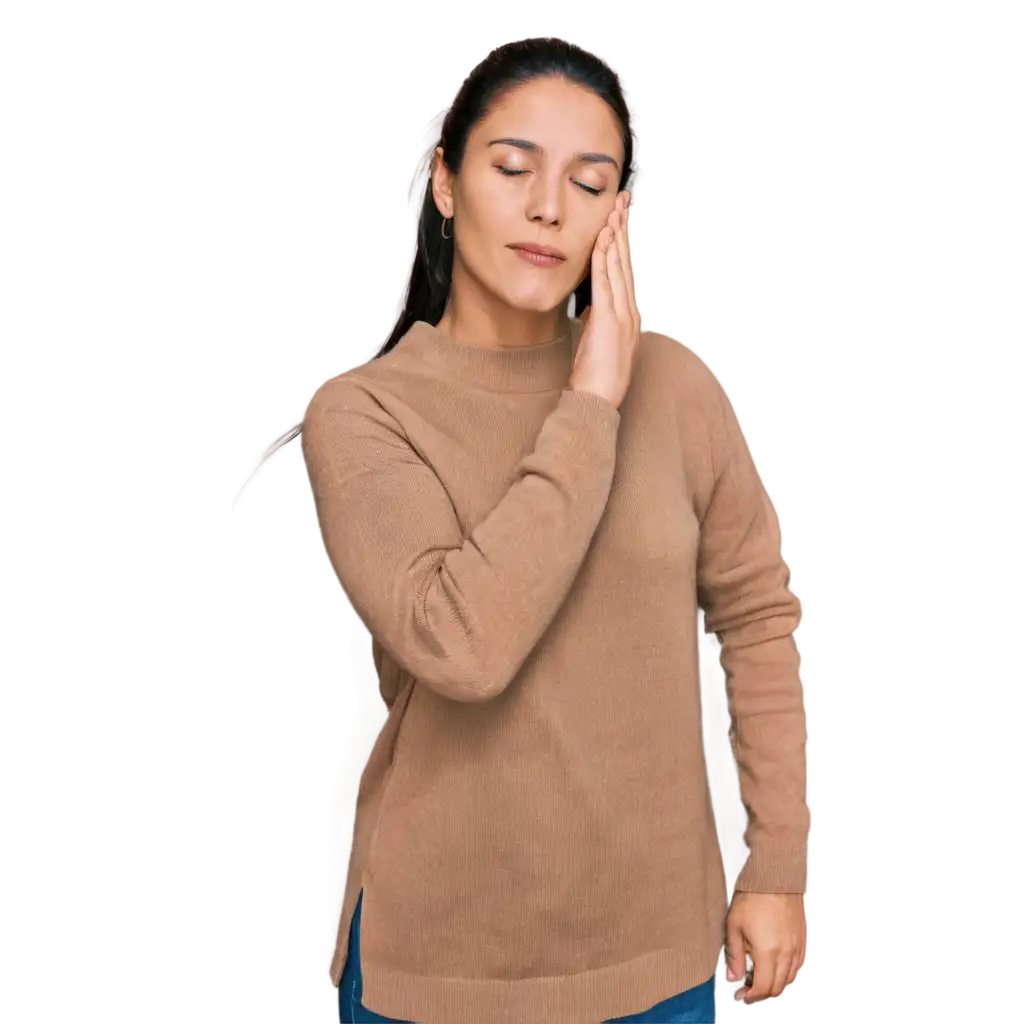 Woman-Massaging-Face-with-Hands-HighQuality-PNG-Image