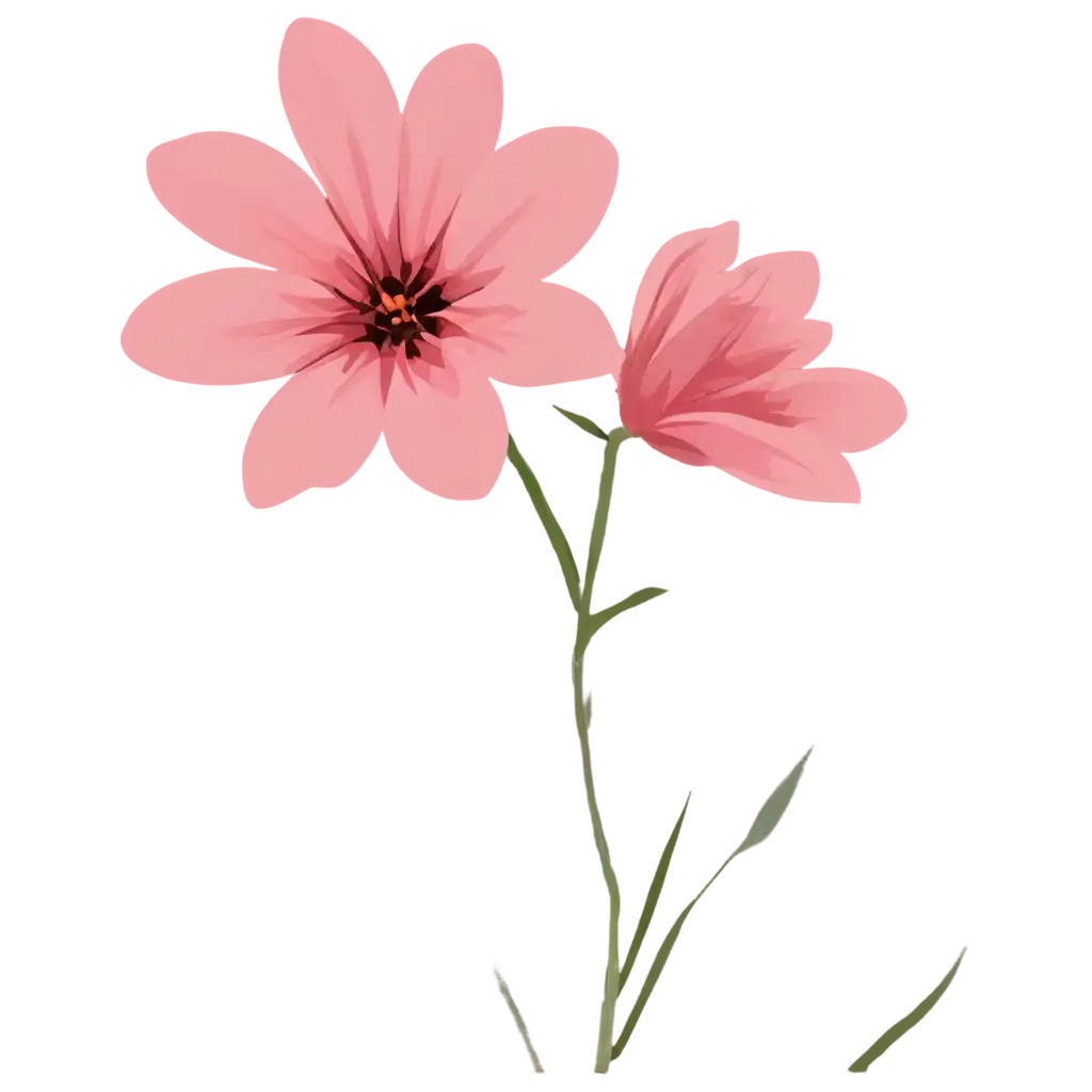 Pink-Flower-PNG-Image-Flat-2D-Design-for-Versatile-Use