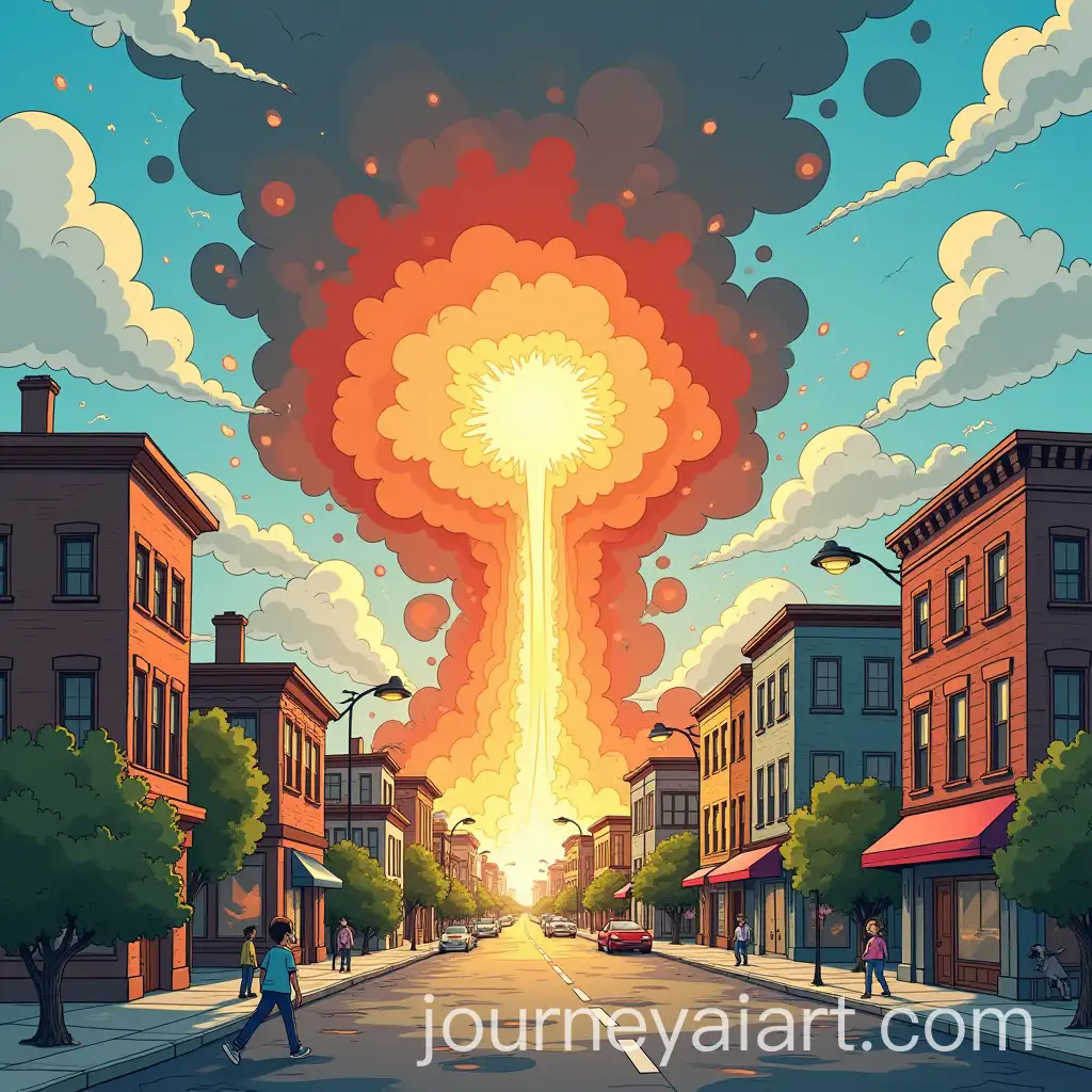 City-Transformation-Cartoon-Depiction-of-Urban-Explosion-Effects
