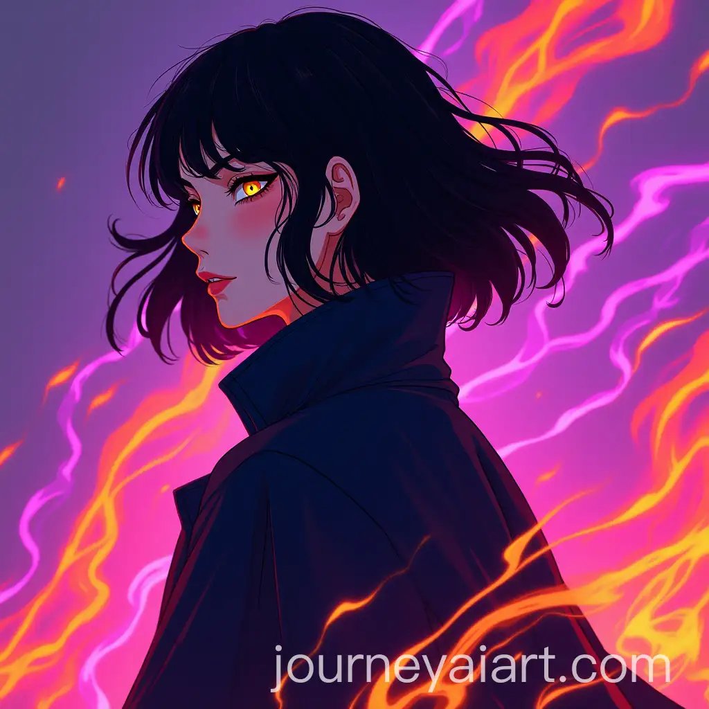 Cyberpunk-Girl-with-Fiery-and-Purple-Streams