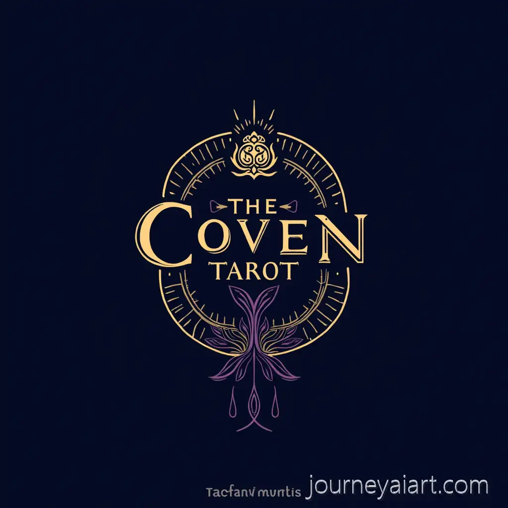 THE-COVEN-TAROT-Logo-with-Mermaid-Tail-and-UrsulaInspired-Tentacles-on-Navy-Blue-Background