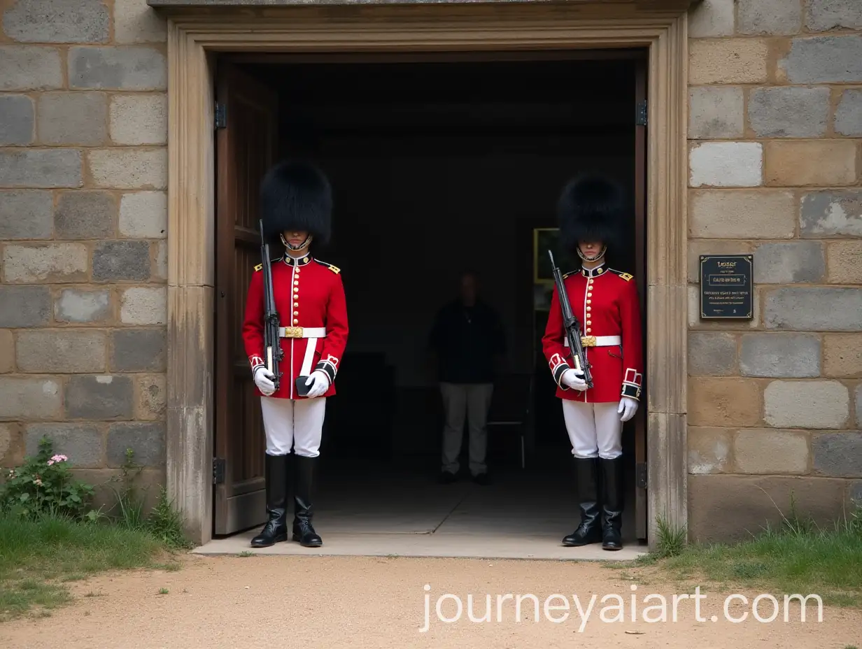 Guards-Protecting-a-Horse-Breeding-Facility-with-Large-Entrance-Door