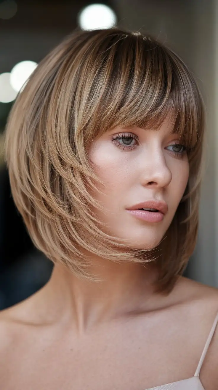 CloseUp-of-Chic-Light-Brown-Blunt-Cut-with-Balayage-Hairstyle