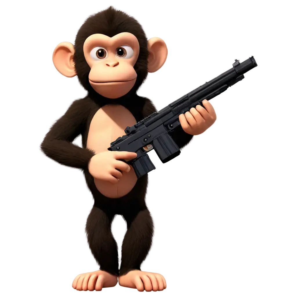 PNG-Image-of-a-Monkey-with-Gun-Creative-Visual-Representation