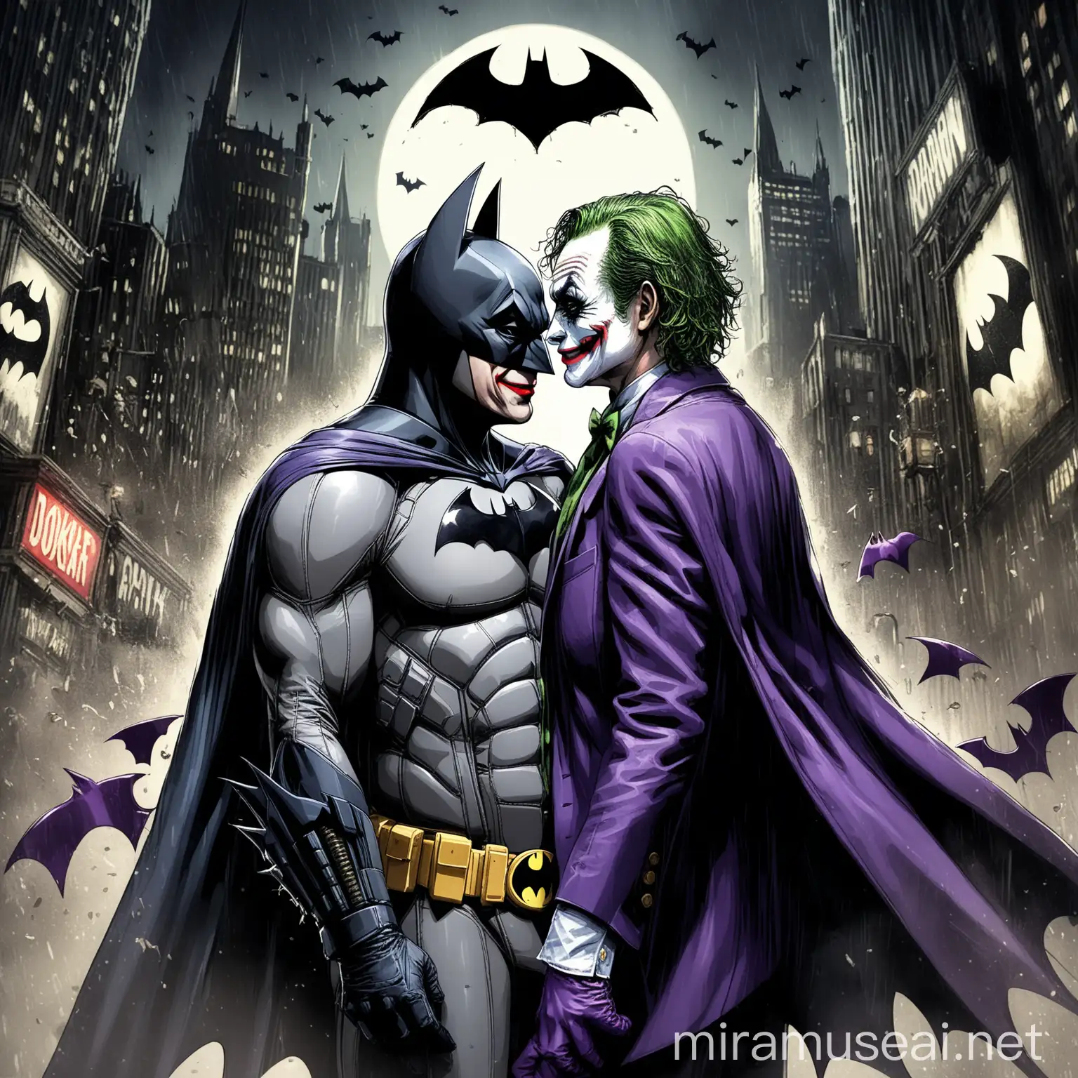 Epic Battle Between Batman and Joker in Gotham City