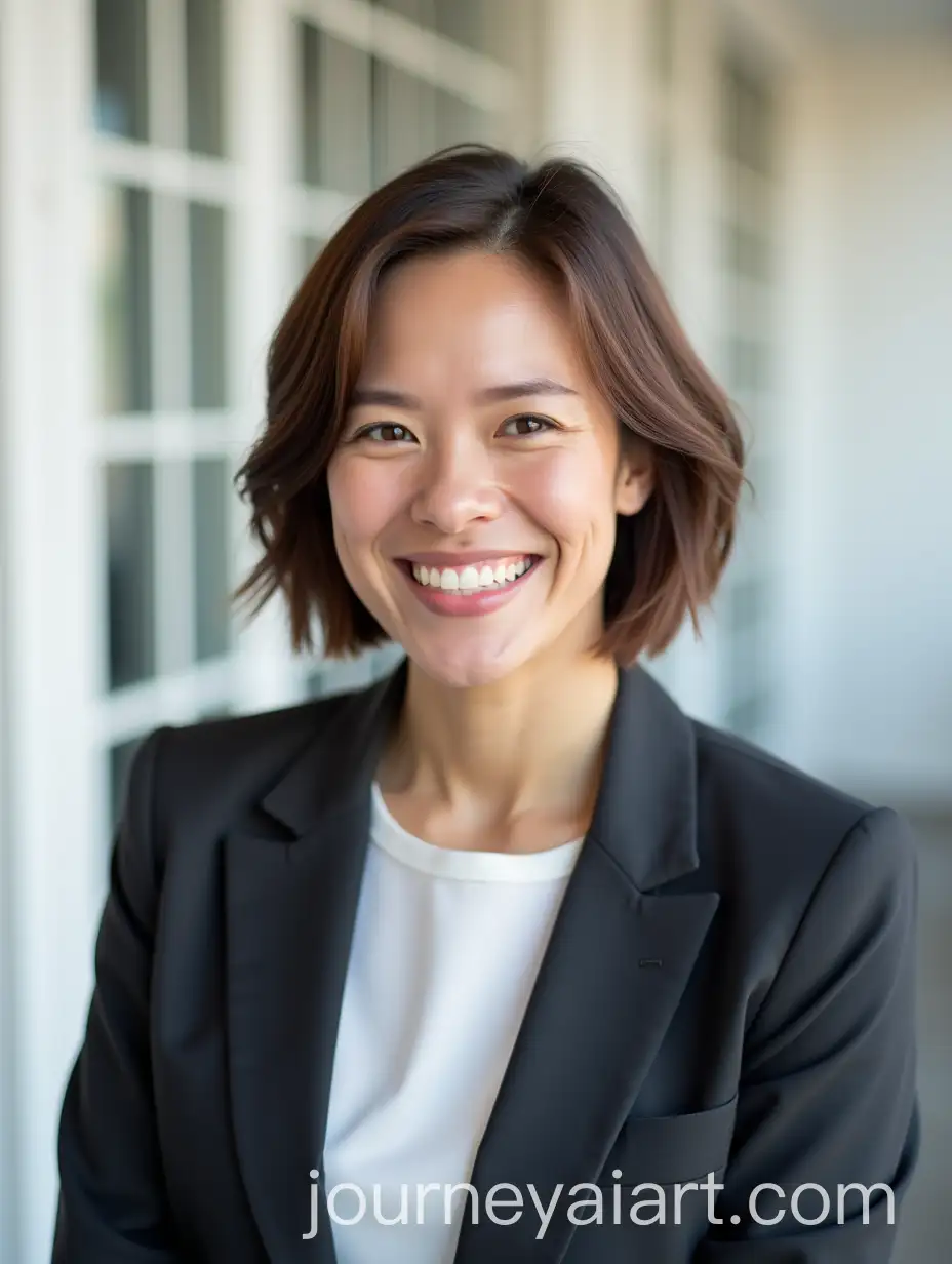 Smiling-Woman-in-Business-Attire-Welcoming-New-Colleague-to-Office