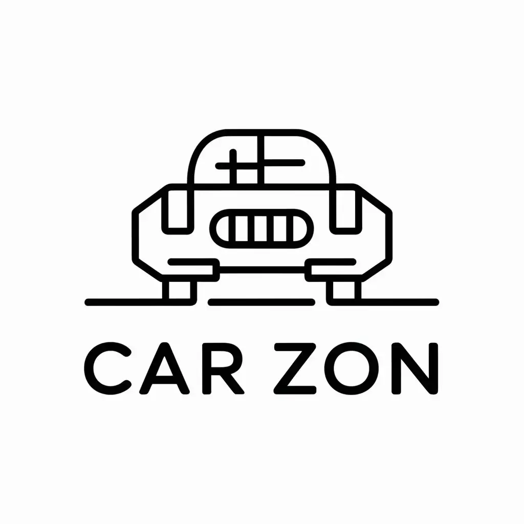 a vector logo design,with the text "Car zon", main symbol:Machine,Minimalistic,clear background