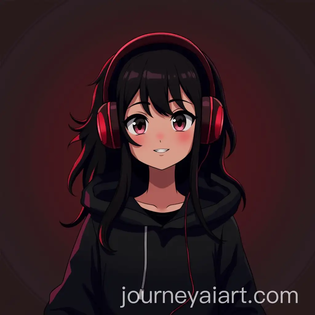 Emotional-Gamer-Girl-with-HeadphonesAI-Art-Prompt-Expansion-in-Black-and-Red
