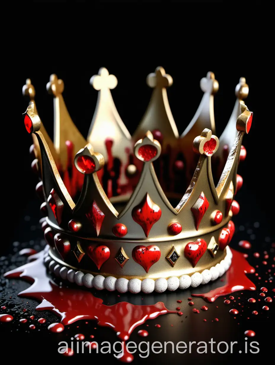 Intricate-Gold-Crown-with-Blood-on-Dark-Background