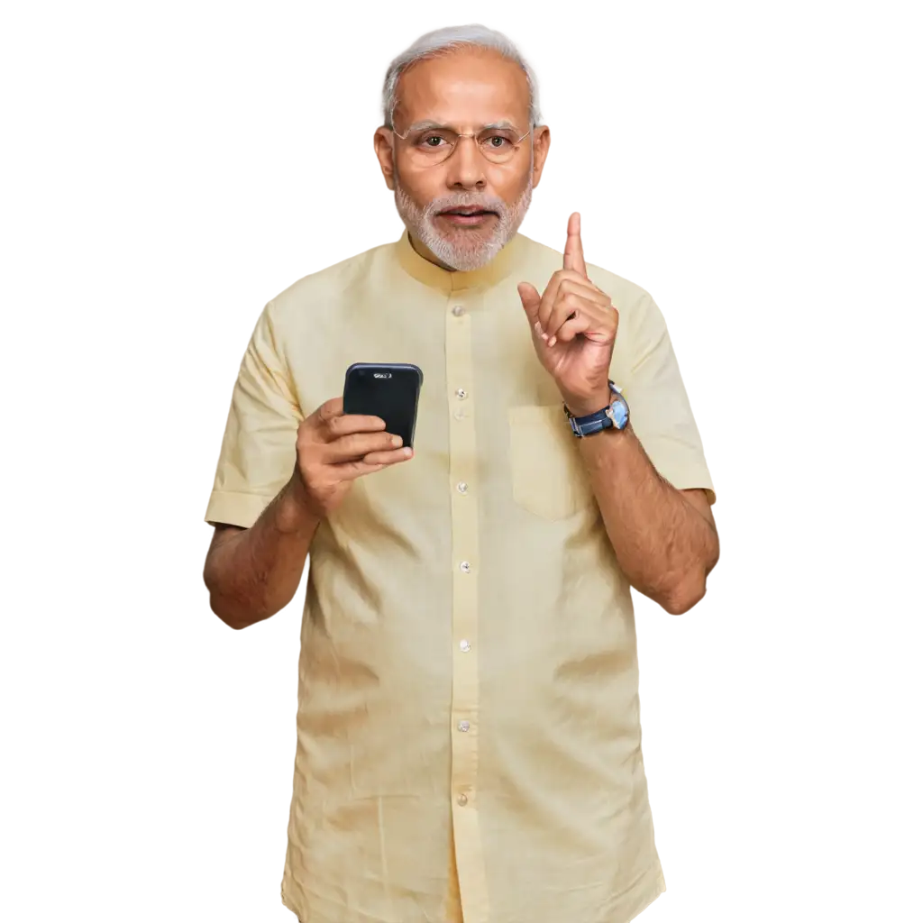 Modi-Ji-Using-iPhone-PNG-Image-Enhanced-Quality-and-Clarity