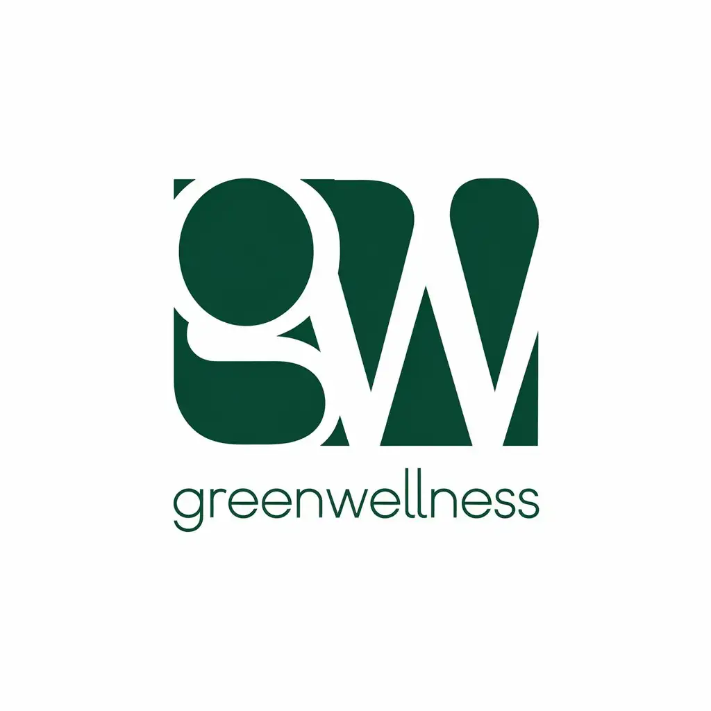 LOGO Design for GreenWellness Vector Design with GW Symbol and Clear Background