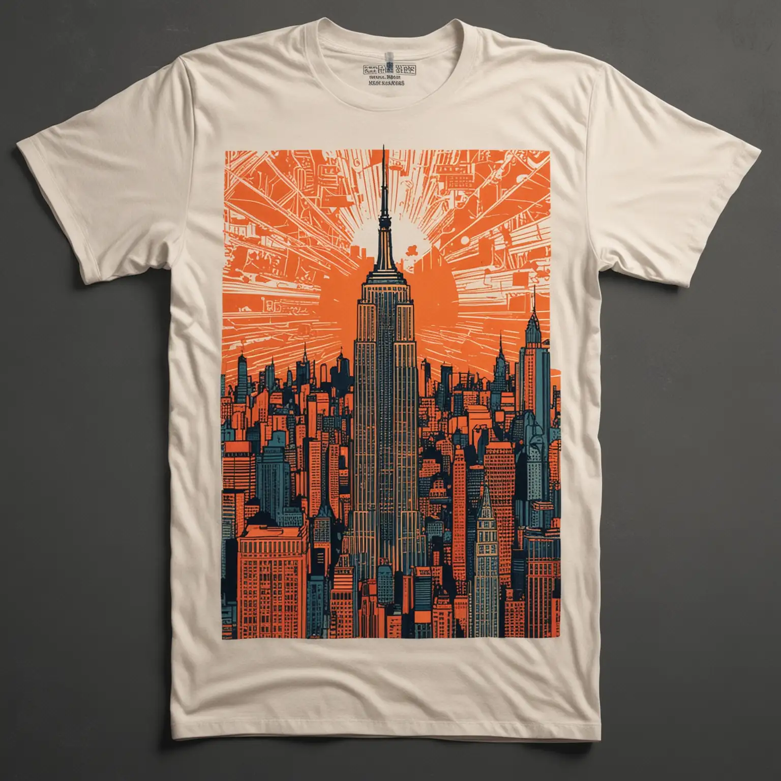 Vibrant-Modern-Graphic-TShirt-Design-Featuring-the-Empire-State-Building