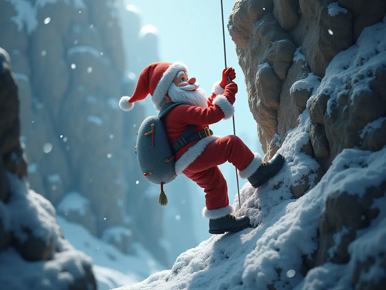 Santaclous rock climbing png