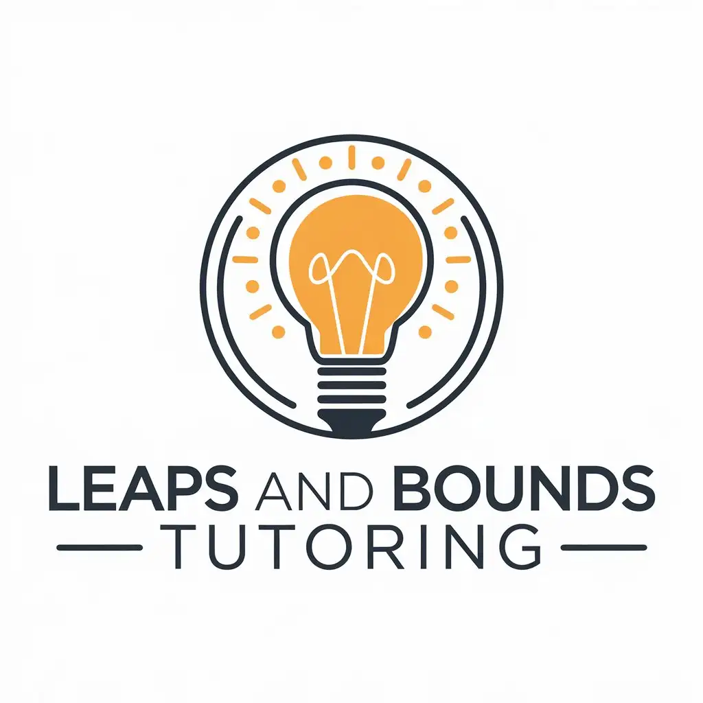 LOGO Design for Leaps and Bounds Tutoring Lightbulb Symbol with Education Theme