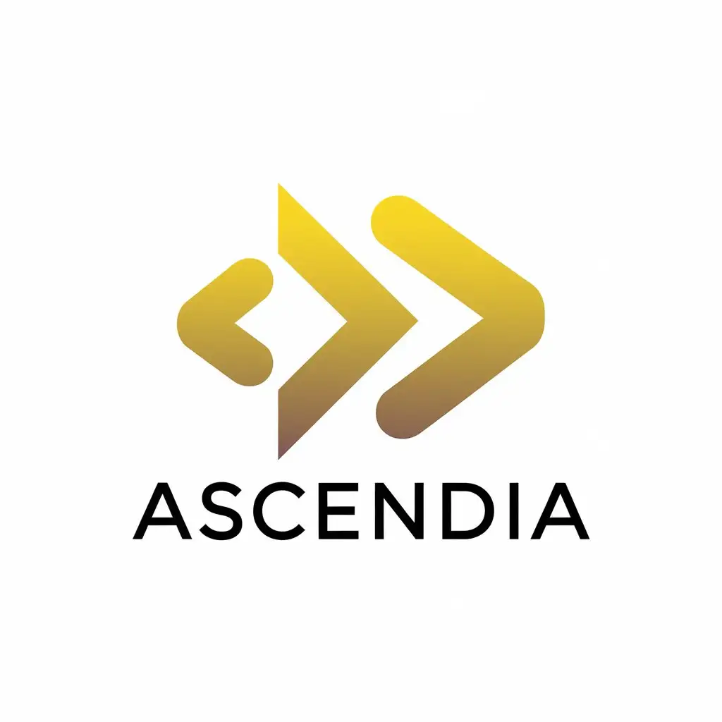 LOGO Design for Ascendia Yellow to Gold Overlapping Symbols with Clear Background