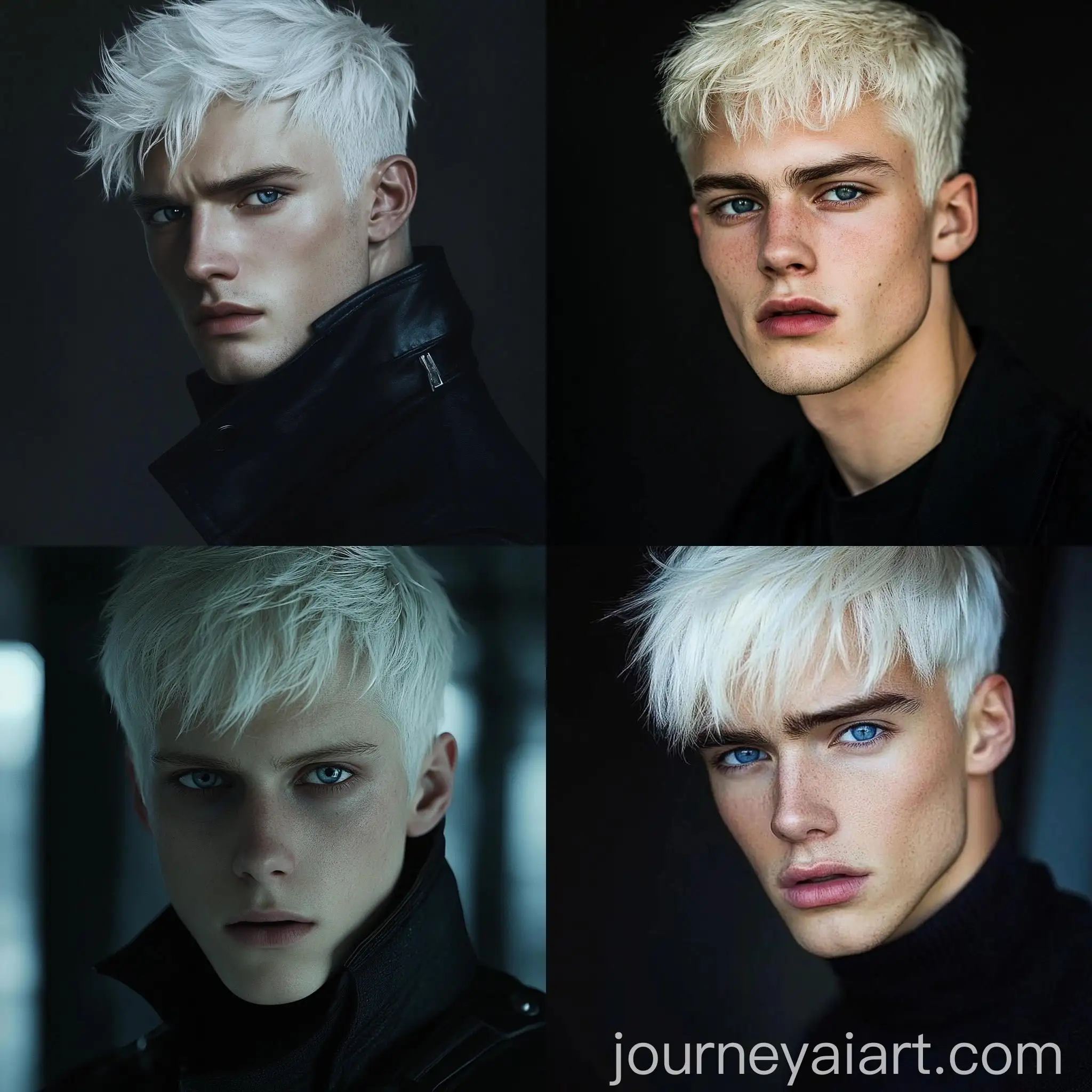 Young-Man-with-White-Undercut-Hair-and-Blue-Eyes-in-Stylish-Black-Outfit