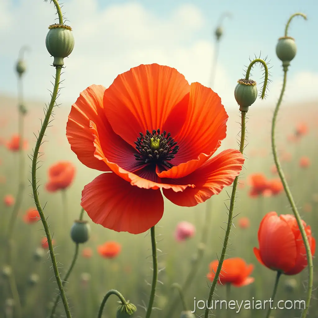 Vibrant-CloseUp-of-a-Red-Poppy-Flower-in-Natural-Sunlight