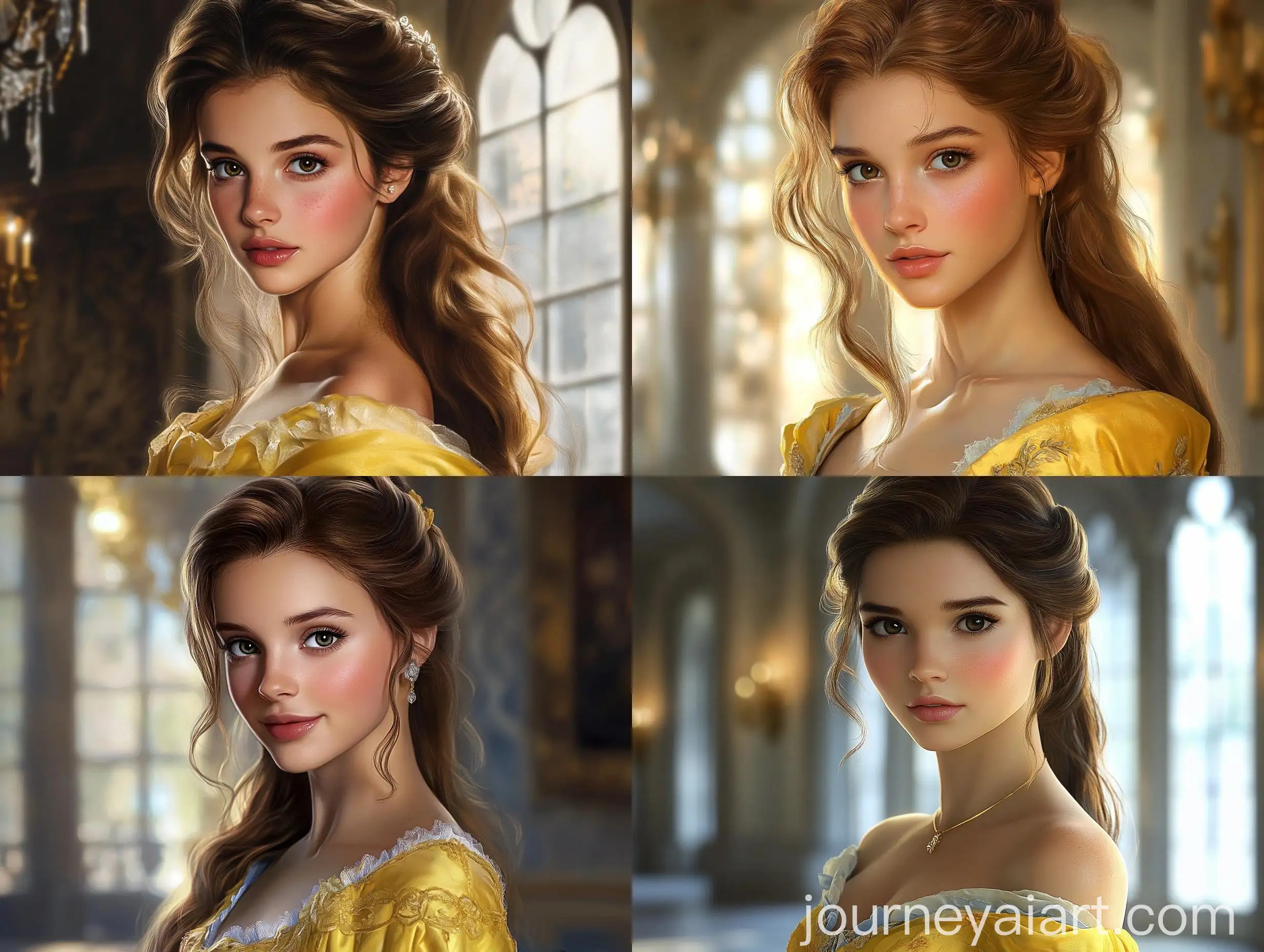 Regal-Belle-in-Yellow-Ball-Gown-with-Opera-Gloves
